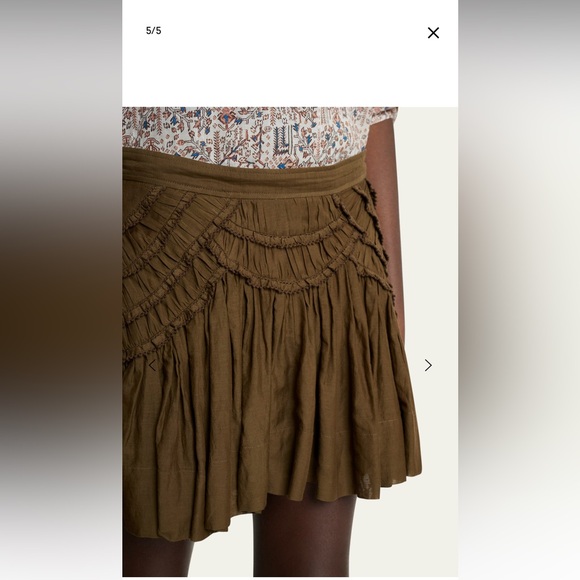 Brown Tiered Ruffle Mini Skirt - Picture 4 of 8